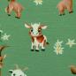 Preview: Baumwolljersey Alpenliebe Tiere auf Grün by Swafing von Mrs. Mint Design